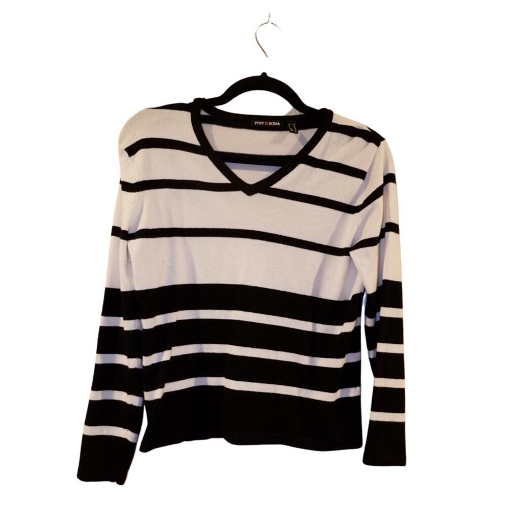 Punto Roma black and white stripe sweater